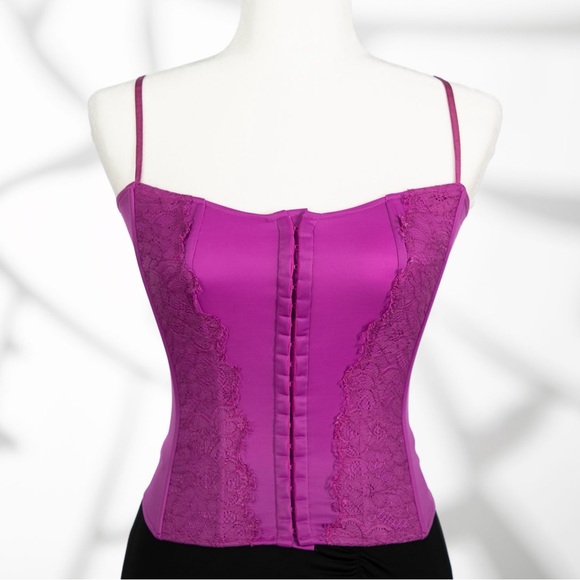 Marciano Beautiful Purple Corset with Front Lace Details, Size XSmall (Gem Find) - Picture 1 of 5